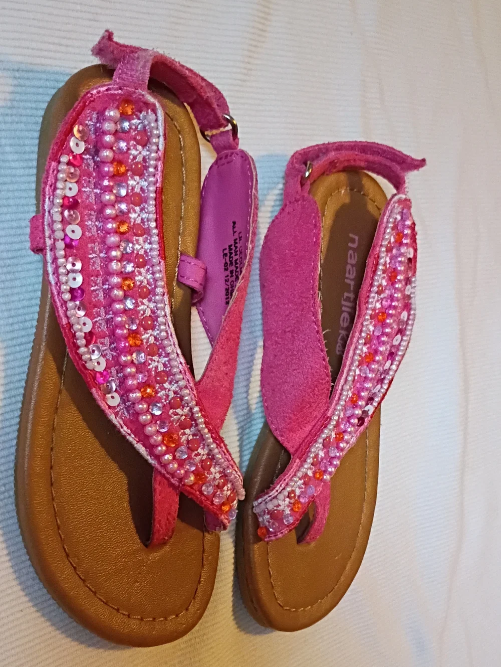 naartjie Kids Ceclia Bright Pink Beaded  Sandals